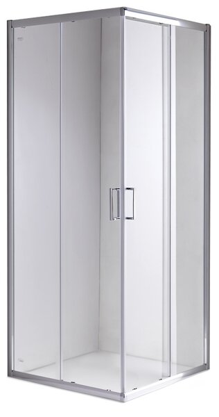 BPS-koupelny Čtvercový sprchový kout KZ93A 80x80 chrom/transparent + vanička ST02A WH bílá