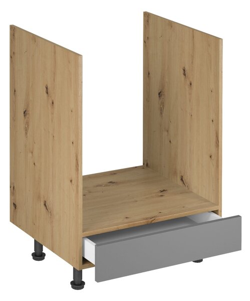 Kuchyňská skříňka pro vestavnou troubu VALEN - šířka 60 cm, dub artisan / šedobéžová