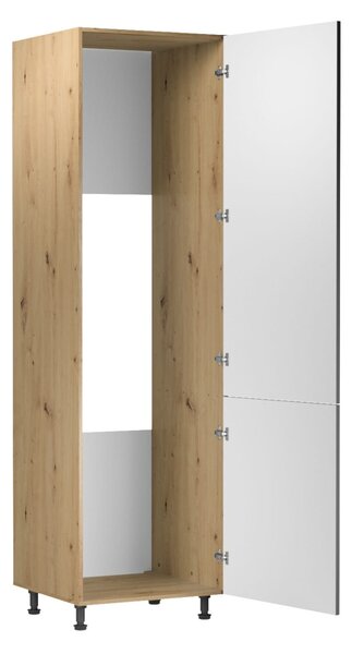 Skříň na vestavnou lednici VALEN - šířka 60 cm, dub artisan / šedá