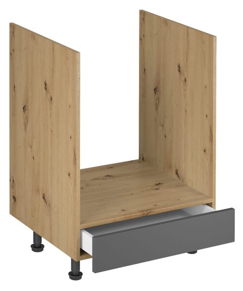 Kuchyňská skříňka pro vestavnou troubu VALEN - šířka 60 cm, dub artisan / šedá