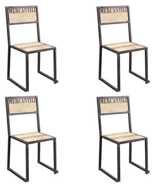 FABRICA Židle, štvorset, litina, mango, potisk