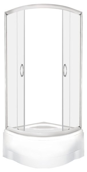 Novoterm Čtvrtkruhový sprchový kout NV-Lava 80x80 chrom/transparent + vysoká vanička