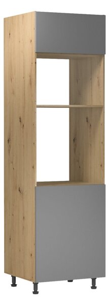 Skříň na vestavné spotřebiče VALEN - šířka 60 cm, dub artisan / šedobéžová
