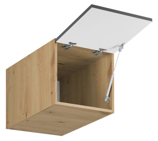 Horní hluboká skříňka s výklopnými dvířky VALEN - šířka 40 cm, dub artisan / šedá