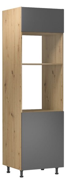 Skříň na vestavné spotřebiče VALEN - šířka 60 cm, dub artisan / šedá