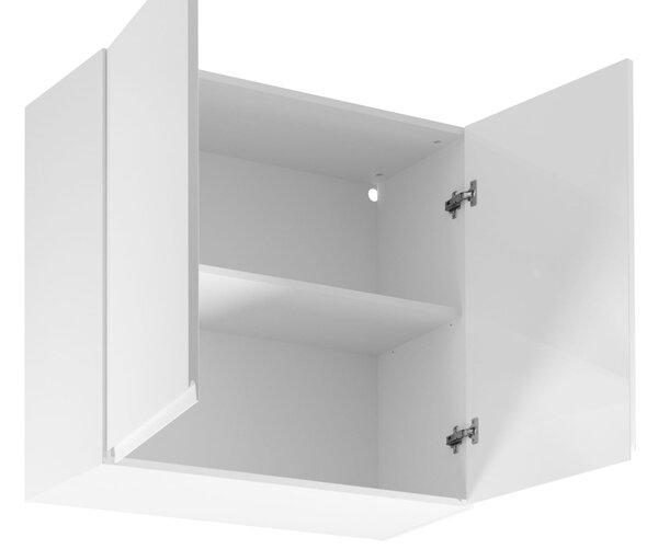 Horní dvoudveřová skříňka ARBOR - šířka 80 cm, lesklá bílá / bílá