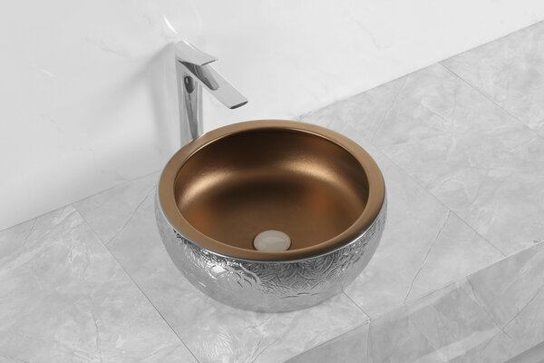 Novoterm Keramické umyvadlo na desku NV-KR-124 chrom/bronz