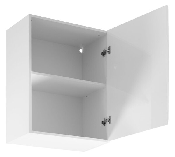 Horní kuchyňská skříňka ARBOR - šířka 60 cm, lesklá bílá / bílá, pravé provedení