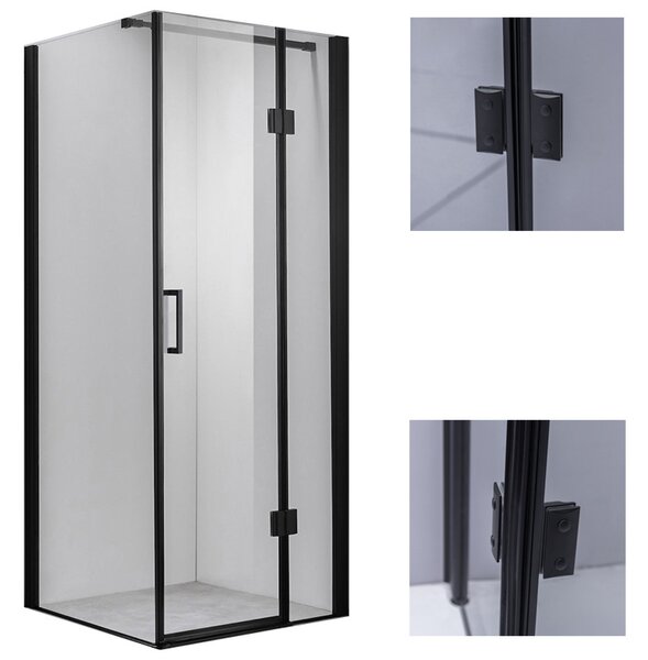 BPS-koupelny Čtvercový sprchový kout ZES KZ1390B BL 90x90 černá/transparent - bez vaničky