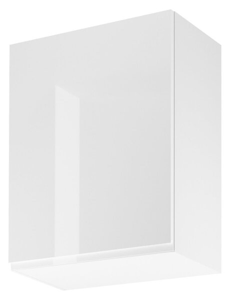 Horní kuchyňská skříňka ARBOR - šířka 60 cm, lesklá bílá / bílá, levé provedení
