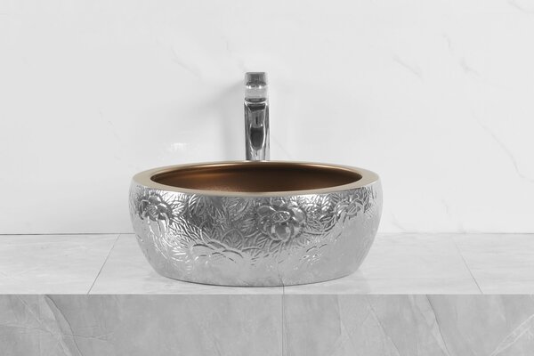 Novoterm Keramické umyvadlo na desku NV-KR-124 chrom/bronz