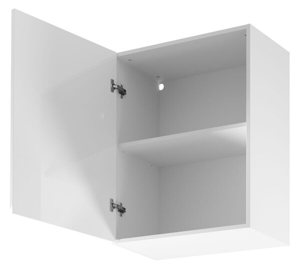 Horní kuchyňská skříňka ARBOR - šířka 60 cm, lesklá bílá / bílá, levé provedení