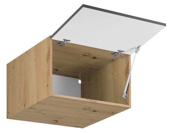 Horní hluboká skříňka s výklopnými dvířky VALEN - šířka 60 cm, dub artisan / šedá