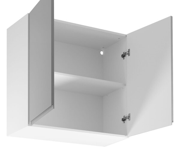 Horní dvoudveřová skříňka ARBOR - šířka 80 cm, lesklá šedá / bílá