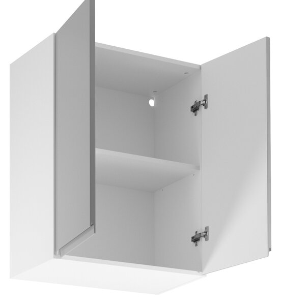 Horní dvoudveřová skříňka ARBOR - šířka 60 cm, lesklá šedá / bílá