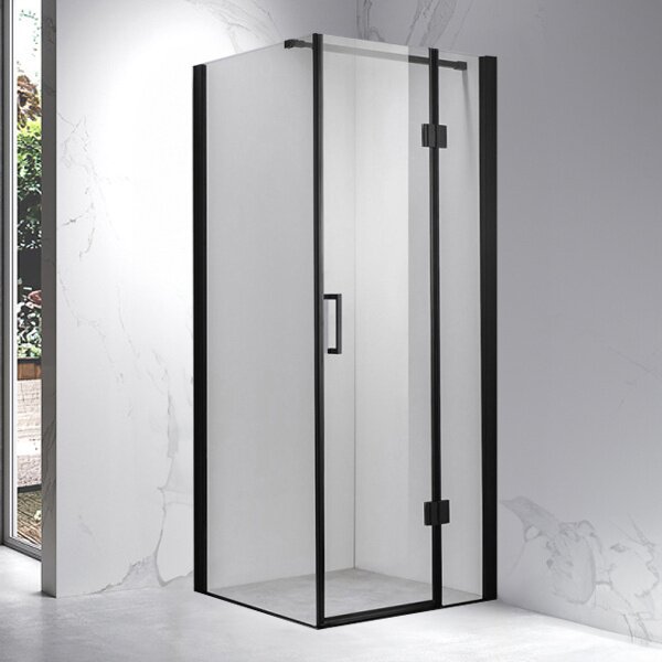 BPS-koupelny Čtvercový sprchový kout ZES KZ1390B BL 90x90 černá/transparent - bez vaničky