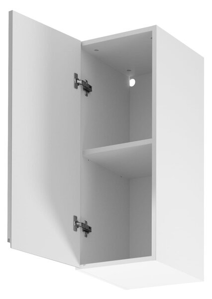 Horní kuchyňská skříňka ARBOR - šířka 30 cm, lesklá šedá / bílá, levé provedení