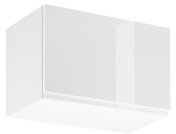Horní skříňka s výklopnými dvířky ARBOR - šířka 60 cm, lesklá bílá / bílá