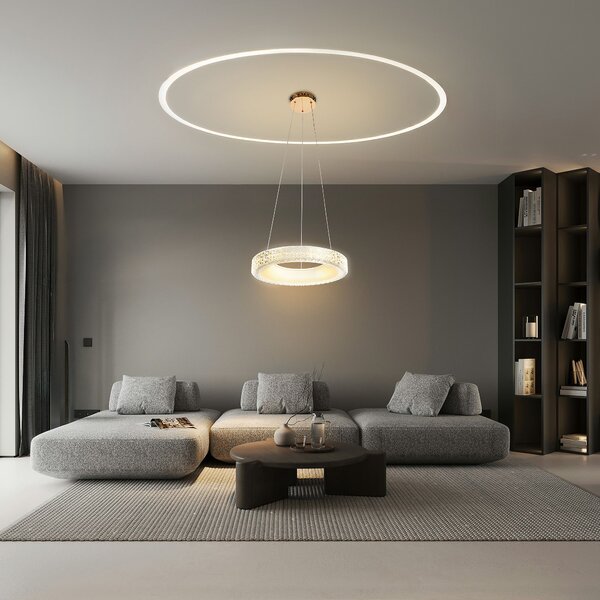 Toolight Toolight, LED závěsné osvětlení 40cm, 24W, 4000K, MS001-CP, růžové zlato, OSW-09610