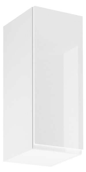 Horní kuchyňská skříňka ARBOR - šířka 30 cm, lesklá bílá / bílá, levé provedení