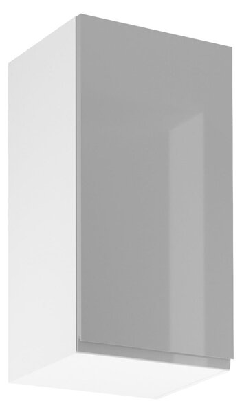 Horní kuchyňská skříňka ARBOR - šířka 40 cm, lesklá šedá / bílá, levé provedení