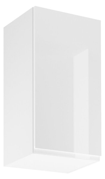Horní kuchyňská skříňka ARBOR - šířka 40 cm, lesklá bílá / bílá, pravé provedení