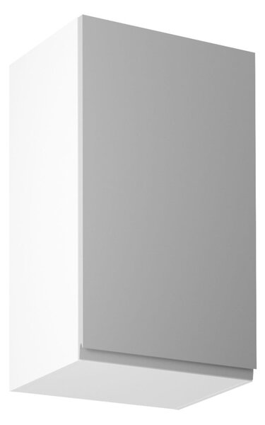 Horní kuchyňská skříňka ARBOR - šířka 45 cm, lesklá šedá / bílá