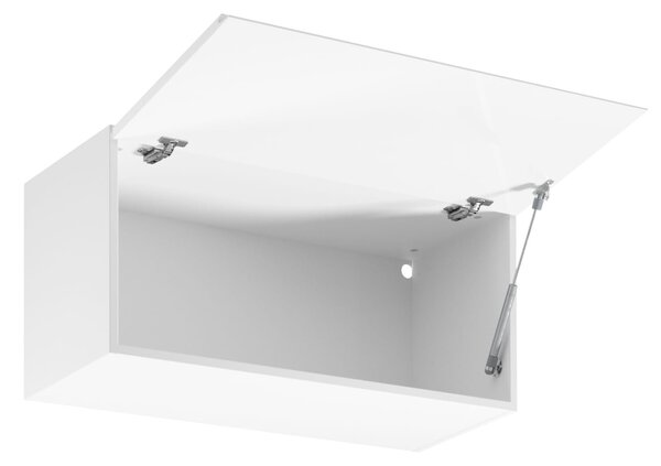 Horní skříňka s výklopnými dvířky ARBOR - šířka 80 cm, lesklá bílá / bílá