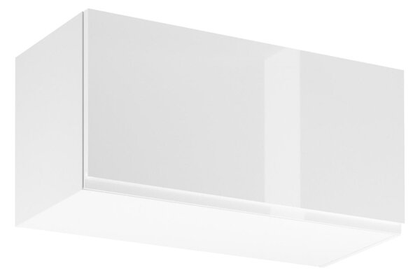 Horní skříňka s výklopnými dvířky ARBOR - šířka 80 cm, lesklá bílá / bílá