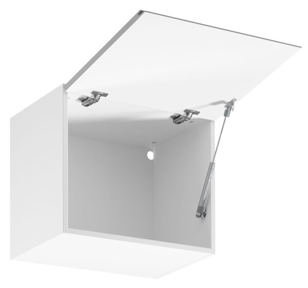Horní výklopná skříňka ARBOR - šířka 50 cm, lesklá šedá / bílá