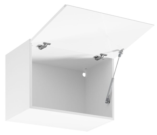 Horní výklopná skříňka ARBOR - šířka 60 cm, lesklá bílá / bílá