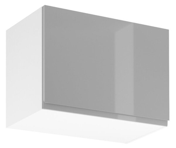 Horní výklopná skříňka ARBOR - šířka 60 cm, lesklá šedá / bílá