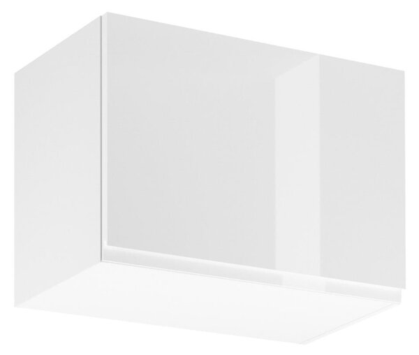 Horní výklopná skříňka ARBOR - šířka 60 cm, lesklá bílá / bílá