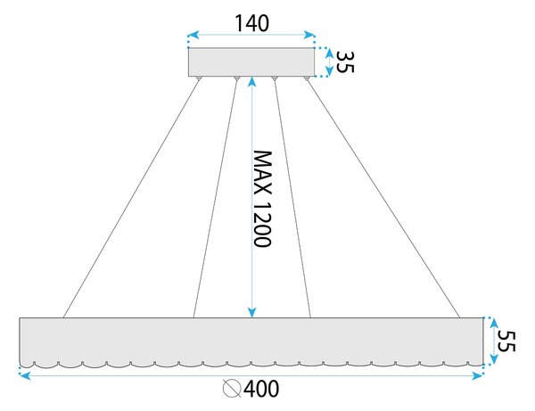 Toolight Toolight, LED stropní svítidlo 40cm, 24W, 4000K, 2500lm, MS018-CP, růžové zlato, OSW-09630