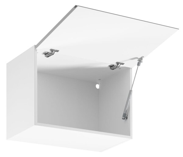 Horní výklopná skříňka ARBOR - šířka 60 cm, lesklá šedá / bílá