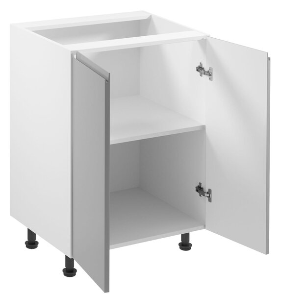 Dolní dvoudveřová skříňka ARBOR - šířka 60 cm, lesklá šedá / bílá