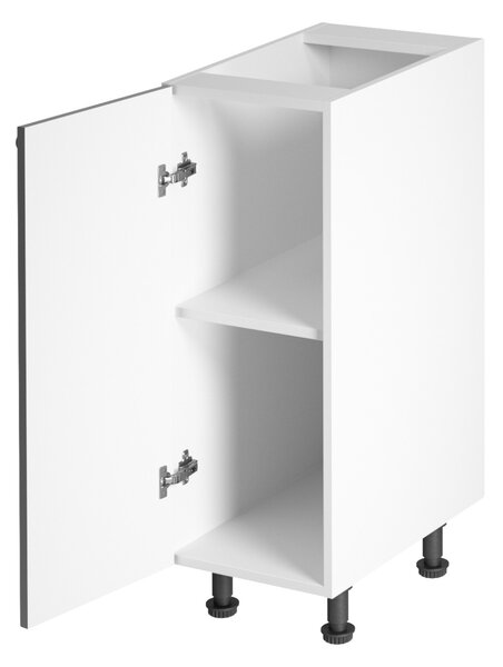 Dolní jednodveřová skříňka ARBOR - šířka 30 cm, lesklá šedá / bílá, levé provedení