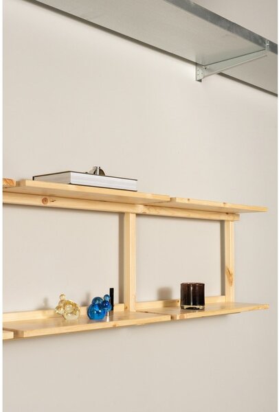 Nástěnná knihovna z borovicového dřeva v přírodní barvě 192x47,5 cm Groove – Karup Design