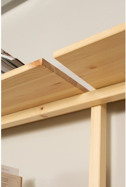 Nástěnná knihovna z borovicového dřeva v přírodní barvě 192x47,5 cm Groove – Karup Design