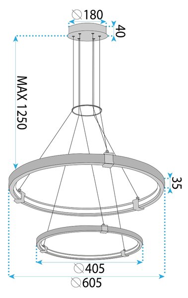 Toolight Toolight, LED stropní osvětlení, 60W, 3000K, LHJ037-CP2, zlatá, OSW-50017