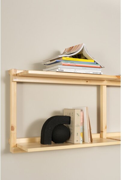 Nástěnná knihovna z borovicového dřeva v přírodní barvě 192x47,5 cm Groove – Karup Design