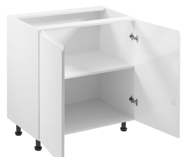 Dolní dvoudveřová skříňka ARBOR - šířka 80 cm, lesklá bílá / bílá