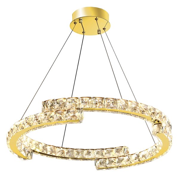 Toolight Toolight, LED závěsné osvětlení 60cm, 45W, 4000K, 2500lm, APP1771-CP, zlatá, OSW-04349