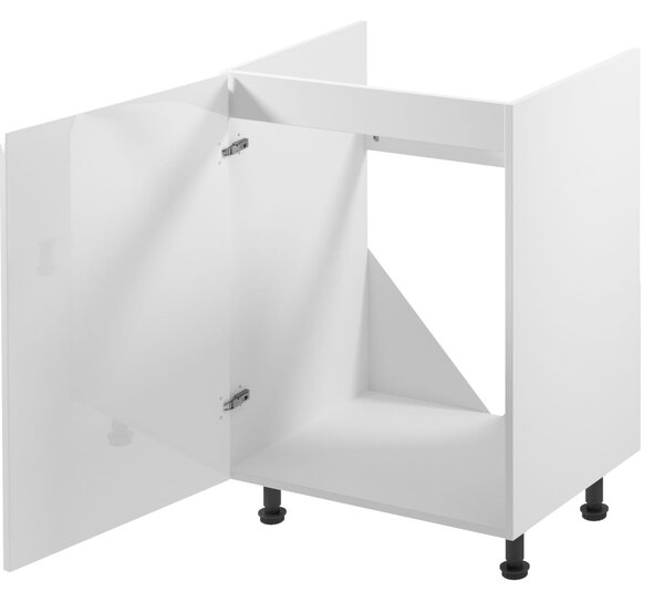 Dolní dřezová skříňka ARBOR - šířka 60 cm, lesklá bílá / bílá, levé provedení