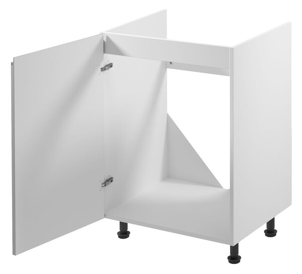 Dolní dřezová skříňka ARBOR - šířka 60 cm, lesklá šedá / bílá, levé provedení