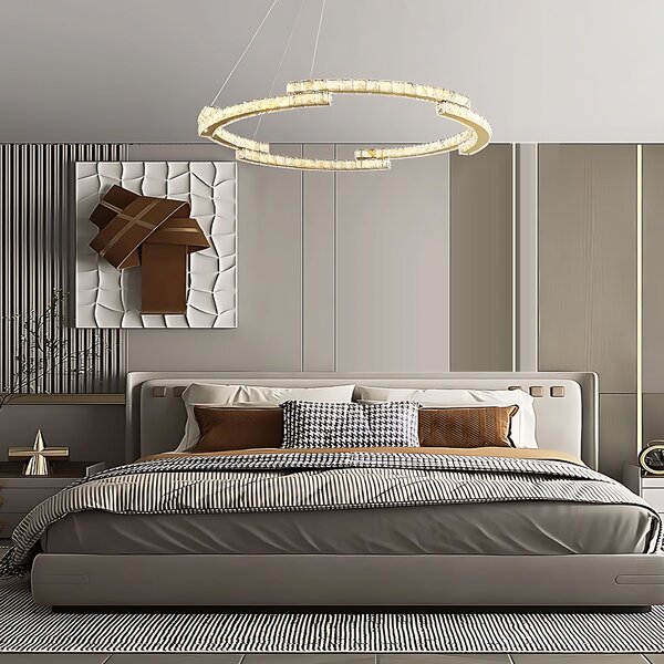 Toolight Toolight, LED závěsné osvětlení 60cm, 45W, 4000K, 2500lm, APP1771-CP, zlatá, OSW-04349