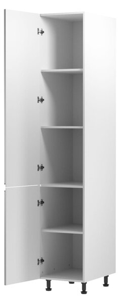Potravinová skříň ARBOR - šířka 40 cm, lesklá šedá / bílá, levé provedení