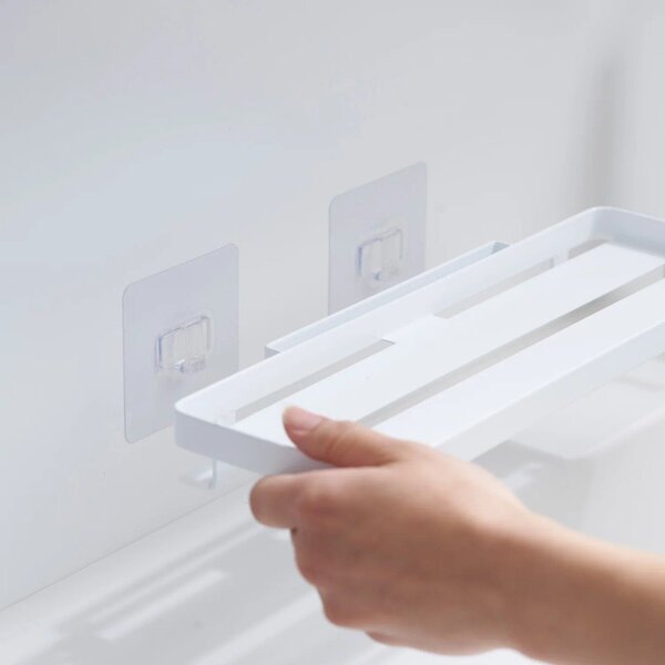 Matně bílá ocelová koupelnová polička bez vrtání Film Hook – YAMAZAKI