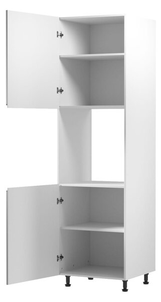 Kuchyňská skříň na vestavnou troubu ARBOR - šířka 60 cm, lesklá šedá / bílá, levé provedení