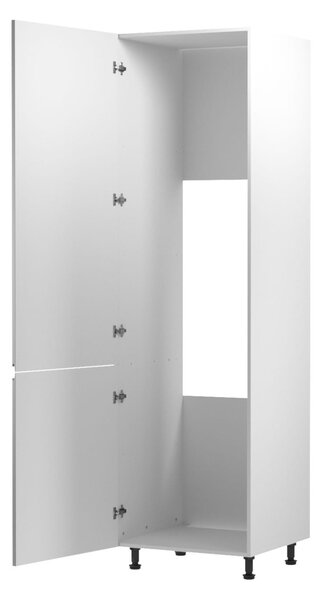 Skříň na vestavnou lednici ARBOR - šířka 60 cm, lesklá šedá / bílá, levé provedení